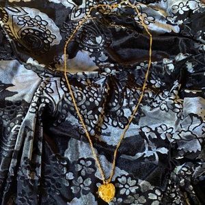 14K Gold Plated 925 Necklace and Heart Pendant